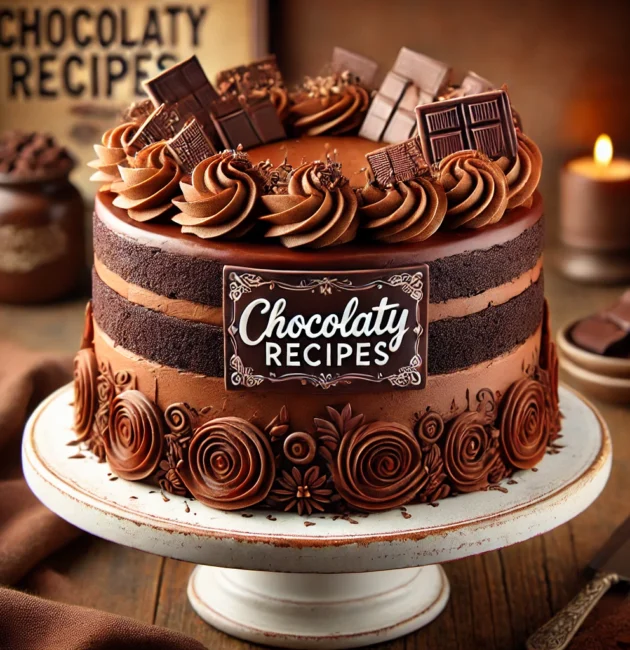 Recipes include Matilda Cake (iconic chocolate fudge cake from the movie), Chocolate Lava Cake, Flourless Chocolate Cake, and German Chocolate Cake. These recipes cover rich, indulgent cakes, perfect for celebrations or dessert lovers.